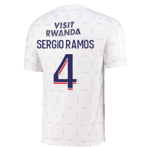 2021-2022 PSG Pre-Match Training Jersey (White) (SERGIO RAMOS 4)