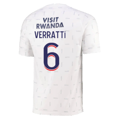 2021-2022 PSG Pre-Match Training Jersey (White) (VERRATTI 6)