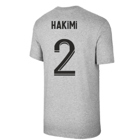 2021-2022 PSG Tee Evergreen Crest (Grey) (HAKIMI 2)