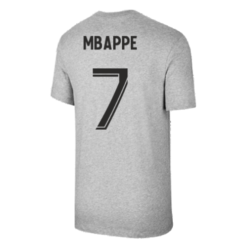 2021-2022 PSG Tee Evergreen Crest (Grey) (MBAPPE 7)
