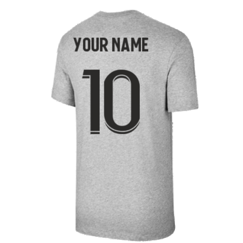 2021-2022 PSG Tee Evergreen Crest (Grey) (Your Name)
