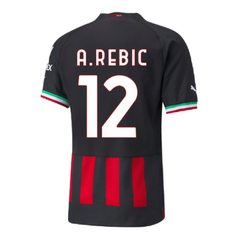 2022-2023 AC Milan Authentic Home Shirt (A REBIC 12)