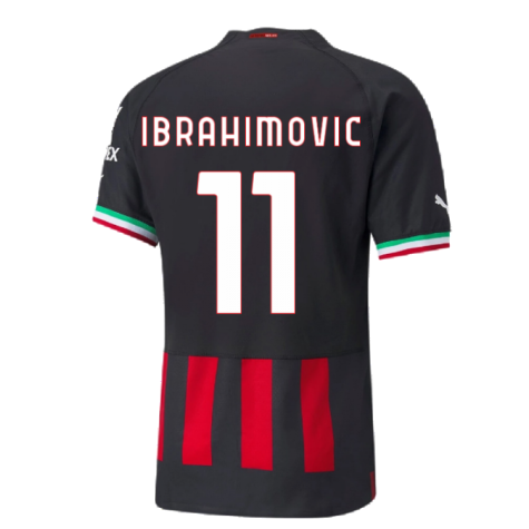 2022-2023 AC Milan Authentic Home Shirt (IBRAHIMOVIC 11)