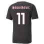 2022-2023 AC Milan Casuals Tee (Black) (IBRAHIMOVIC 11)