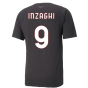 2022-2023 AC Milan Casuals Tee (Black) (INZAGHI 9)