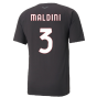 2022-2023 AC Milan Casuals Tee (Black) (MALDINI 3)