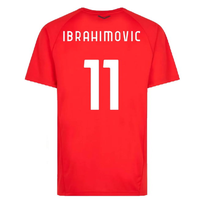 2022-2023 AC Milan Casuals Tee (Red) (IBRAHIMOVIC 11)