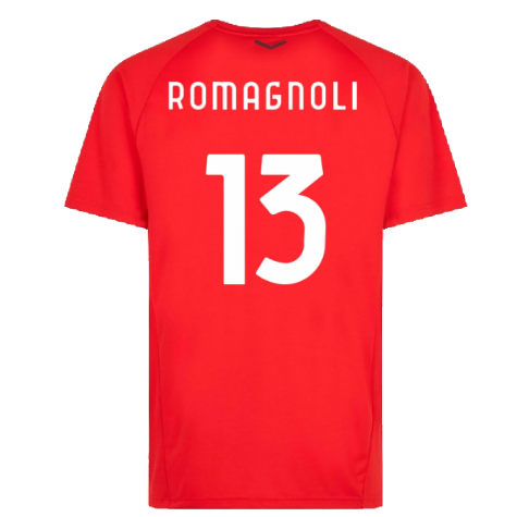 2022-2023 AC Milan Casuals Tee (Red) (ROMAGNOLI 13)