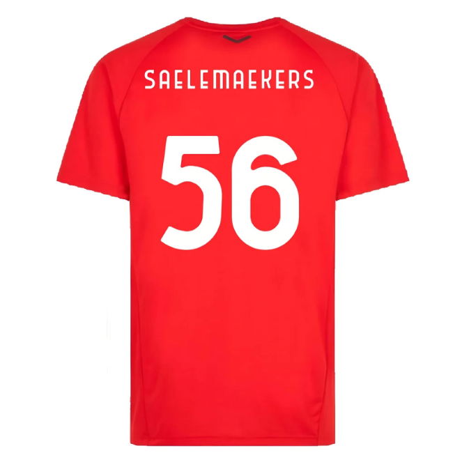 2022-2023 AC Milan Casuals Tee (Red) (SAELEMAEKERS 56)