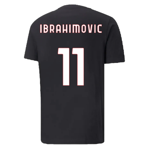 2022-2023 AC Milan FtblCore Tee (Black) (IBRAHIMOVIC 11)