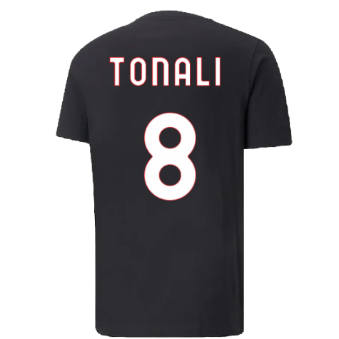 2022-2023 AC Milan FtblCore Tee (Black) (TONALI 8)