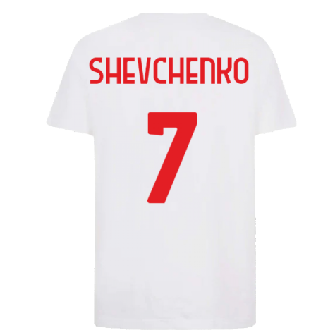 2022-2023 AC Milan FtblCore Tee (White) (SHEVCHENKO 7)