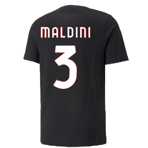 2022-2023 AC Milan FtblCulture Tee (Black) (MALDINI 3)