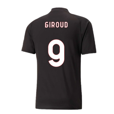 2022-2023 AC Milan Pre-Match Jersey (Black-Red) (Giroud 9)