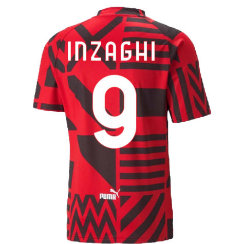 2022-2023 AC Milan Pre-Match Jersey (Red) (INZAGHI 9)