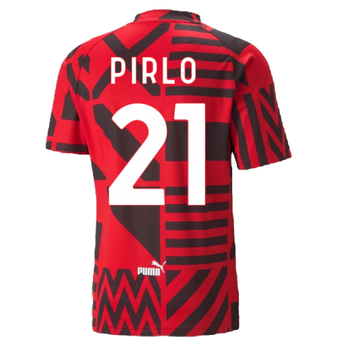 2022-2023 AC Milan Pre-Match Jersey (Red) (PIRLO 21)