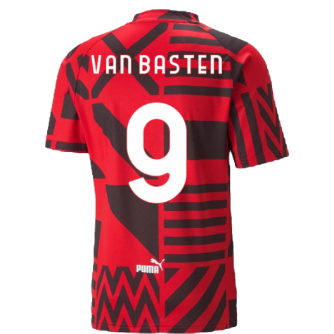 2022-2023 AC Milan Pre-Match Jersey (Red) (VAN BASTEN 9)