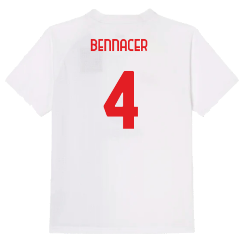 2022-2023 AC Milan Pre-Match Shirt (White-Red) - Kids (BENNACER 4)