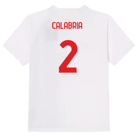 2022-2023 AC Milan Pre-Match Shirt (White-Red) - Kids (CALABRIA 2)