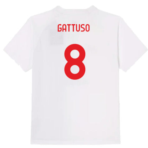 2022-2023 AC Milan Pre-Match Shirt (White-Red) - Kids (GATTUSO 8)