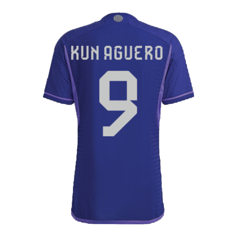 2022-2023 Argentina Authentic Away Shirt (KUN AGUERO 9)
