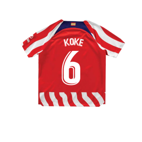 2022-2023 Atletico Madrid Little Boys Home Shirt (KOKE 6)