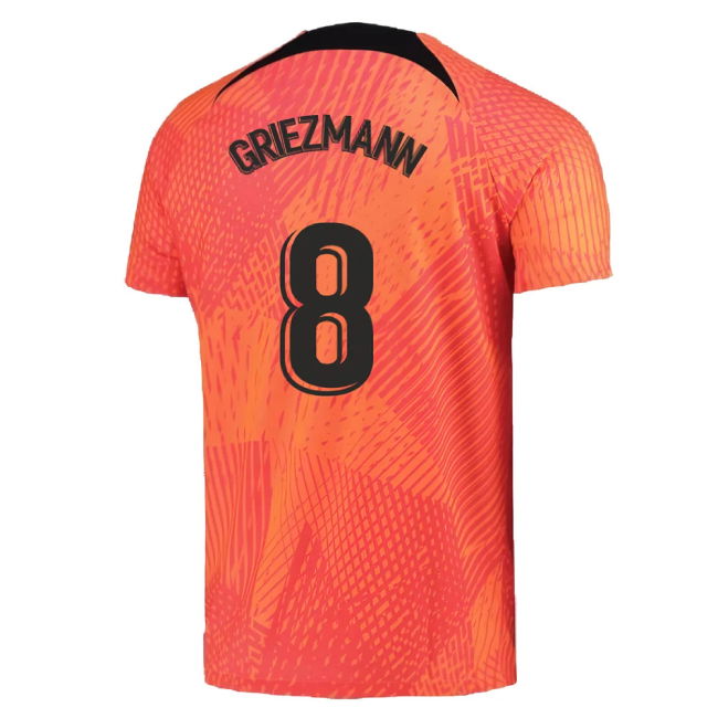 2022-2023 Atletico Madrid Pre-Match Training Shirt (Laser Crimson) (GRIEZMANN 8)