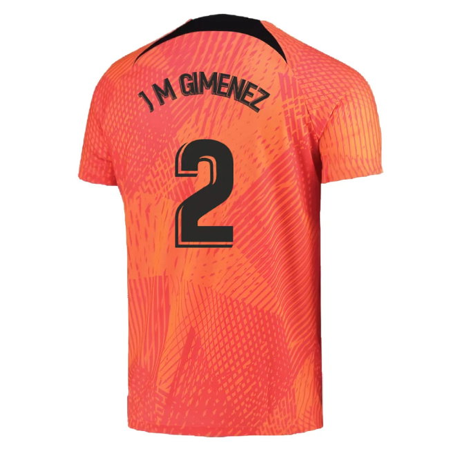 2022-2023 Atletico Madrid Pre-Match Training Shirt (Laser Crimson) (J M GIMENEZ 2)