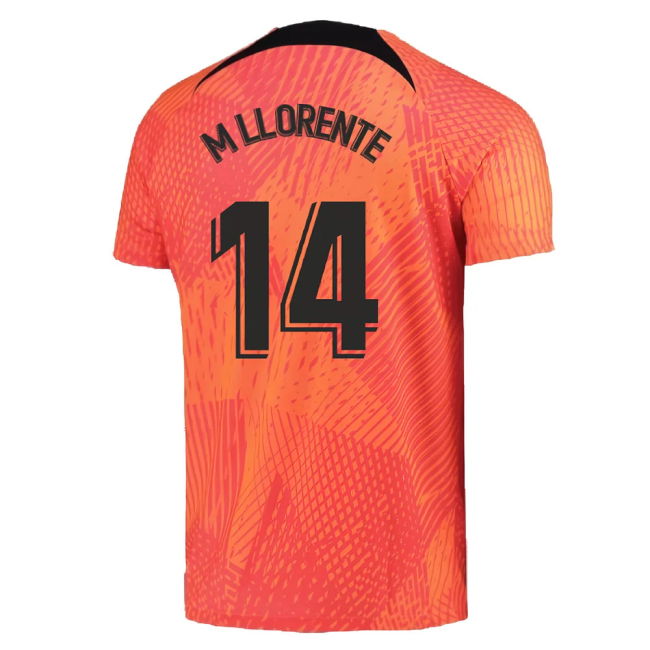 2022-2023 Atletico Madrid Pre-Match Training Shirt (Laser Crimson) (M LLORENTE 14)