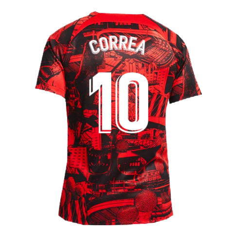 2022-2023 Atletico Madrid Pre-Match Training Shirt (Red) (CORREA 10)