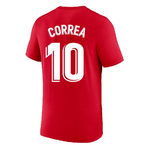 2022-2023 Atletico Madrid Swoosh Tee (Red) (CORREA 10)
