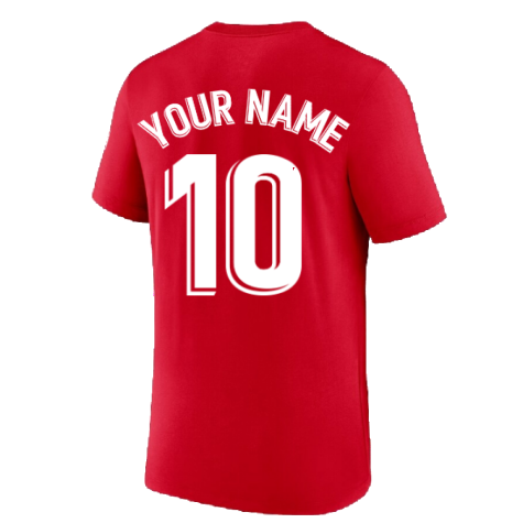 2022-2023 Atletico Madrid Swoosh Tee (Red) (Your Name)