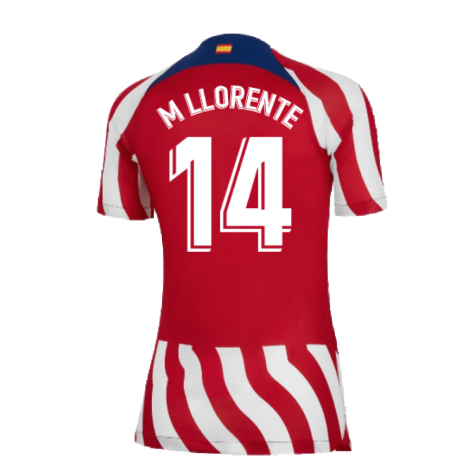 2022-2023 Atletico Madrid Womens Home Shirt (M LLORENTE 14)