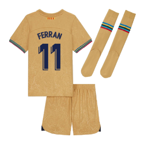 2022-2023 Barcelona Little Boys Away Kit (FERRAN 11)