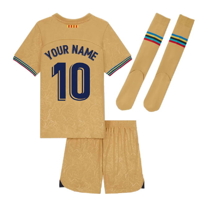 2022-2023 Barcelona Little Boys Away Kit (Your Name)