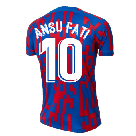 2022-2023 Barcelona Pre-Match Training Shirt (Blue) - Ladies (ANSU FATI 10)