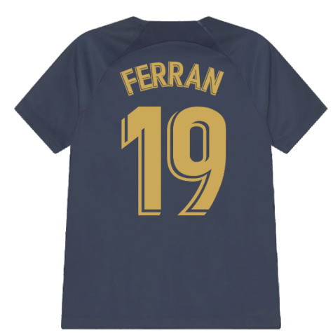 2022-2023 Barcelona Pre-Match Training Shirt (Obsidian) - Kids (FERRAN 11)