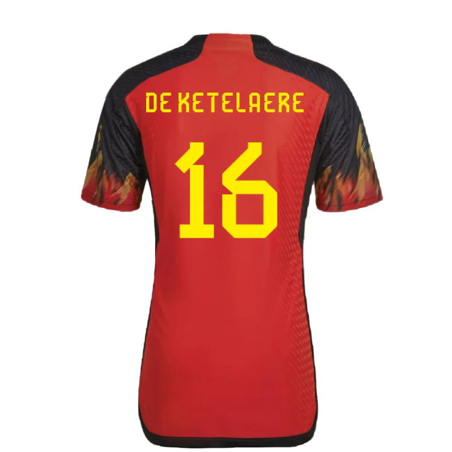 2022-2023 Belgium Authentic Home Shirt (DE KETELAERE 16)