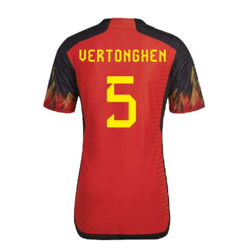 2022-2023 Belgium Authentic Home Shirt (VERTONGHEN 5)