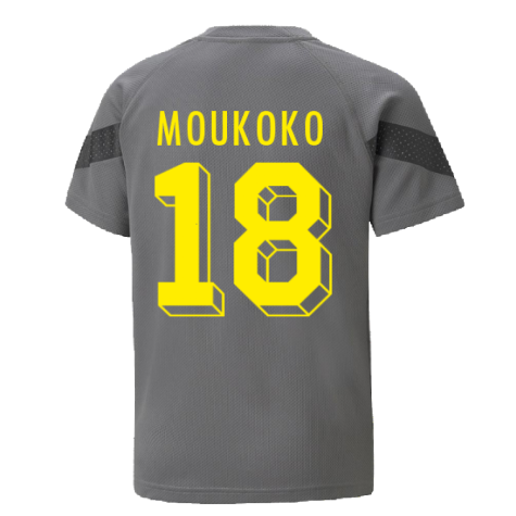 2022-2023 Borussia Dortmund Training Jersey (Smoked Pearl) - Kids (MOUKOKO 18)
