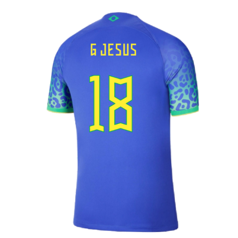 2022-2023 Brazil Away Dri-Fit ADV Vapor Shirt (G Jesus 18)
