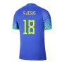 2022-2023 Brazil Away Dri-Fit ADV Vapor Shirt (G Jesus 18)