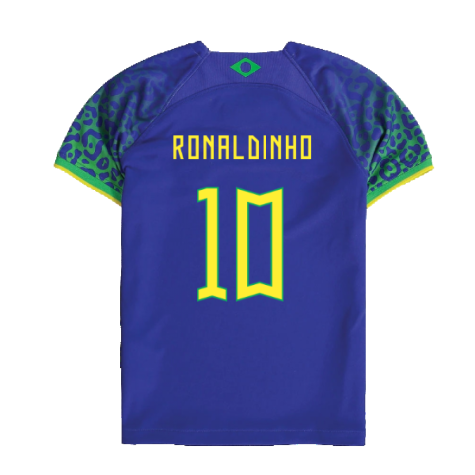 2022-2023 Brazil Away Little Boys Mini Kit (Ronaldinho 10)