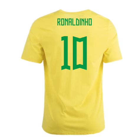 2022-2023 Brazil Crest Tee (Yellow) (Ronaldinho 10)