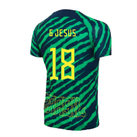 2022-2023 Brazil Dri-Fit Pre-Match Shirt (Kids) (G Jesus 18)