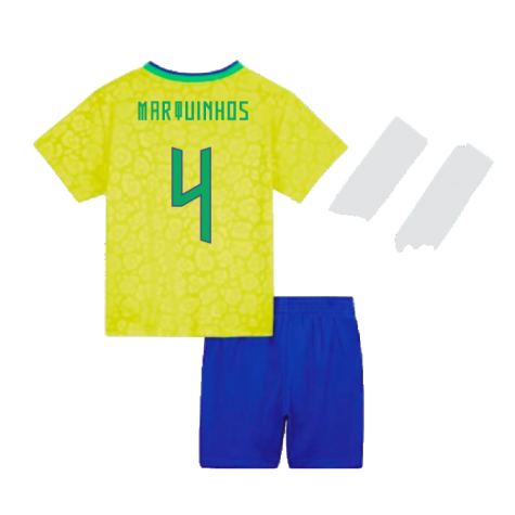 2022-2023 Brazil Home Infants Baby Kit (Marquinhos 4)