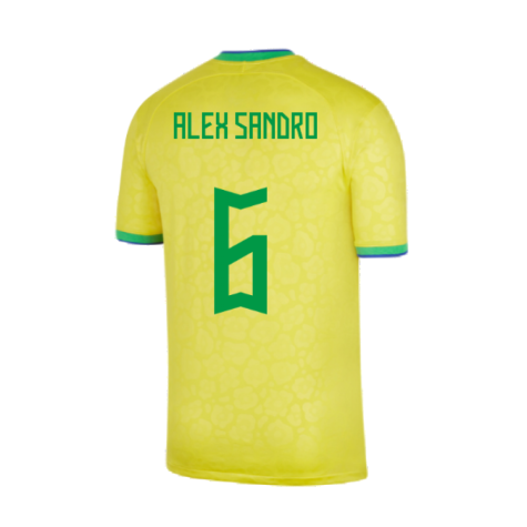 2022-2023 Brazil Home Vapor Shirt (Alex Sandro 6)