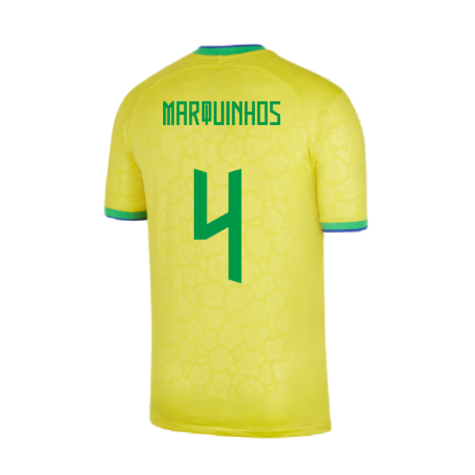 2022-2023 Brazil Home Vapor Shirt (Marquinhos 4)