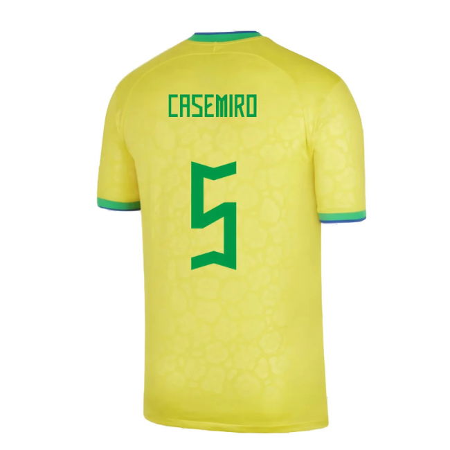 2022-2023 Brazil Little Boys Home Shirt (Casemiro 5)