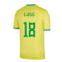 2022-2023 Brazil Little Boys Home Shirt (G Jesus 18)